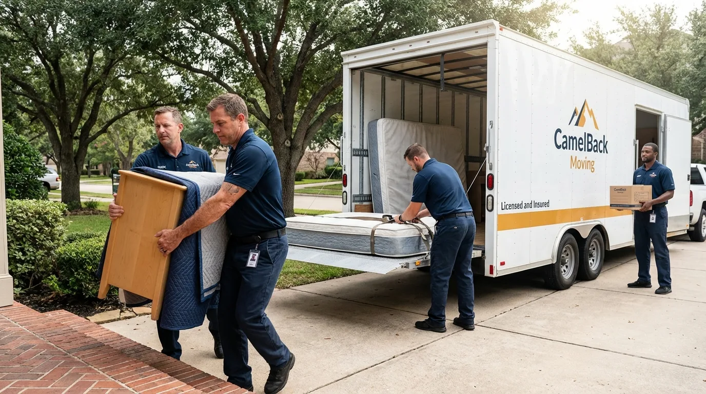 Crew loading residential truck for cross-state move from Park City, UT