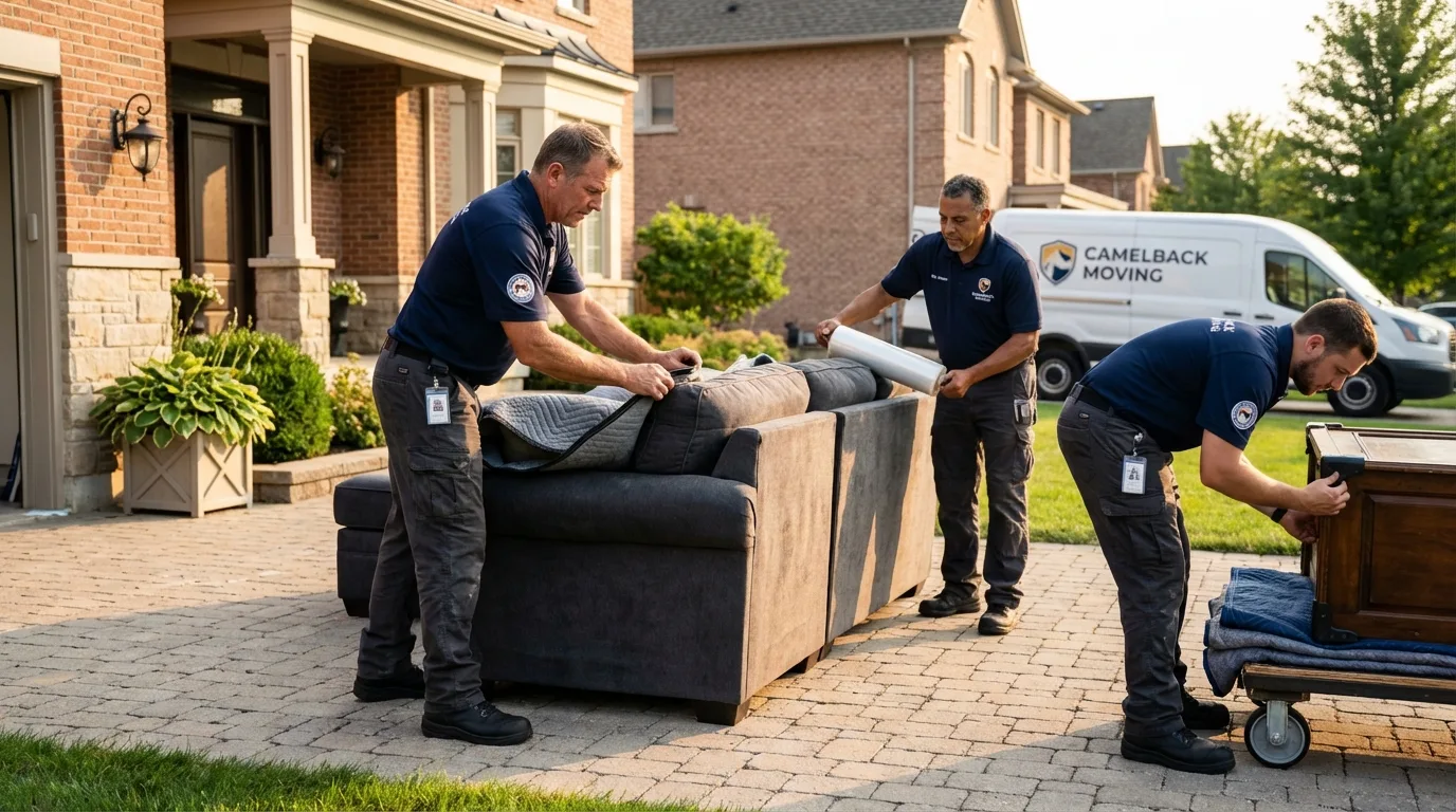 Large estate moving crew wrapping furniture in Park City, UT